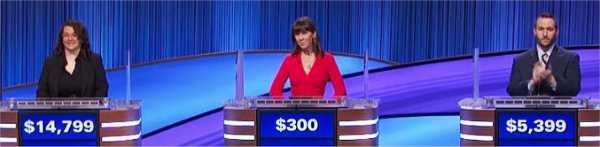 Final Jeopardy (2/3/2022) Emma Saltzberg, Heather Brice, Zach Gozlan