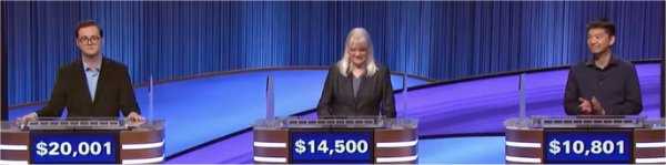 Final Jeopardy (3/18/2022) Finn Corrigan, Debra Burgess, Michael Qin