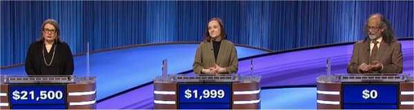 Final Jeopardy (3/4/2022) Margaret Shelton, Caitlin McHale, Adrian Alcalá