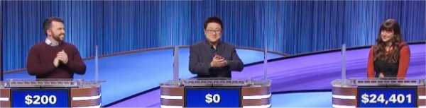 Final Jeopardy (4/1/2022) Evan Roberts, Yian Chen, Nell Klugman