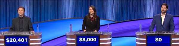 Final Jeopardy (4/13/2022) Mattea Roach, Rachel Skytt, Adam Wallick