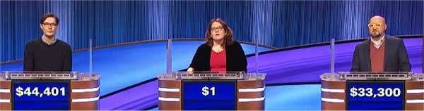 Final Jeopardy (1/26/2023) Troy Meyer, Emma Moore, John Guszkowski