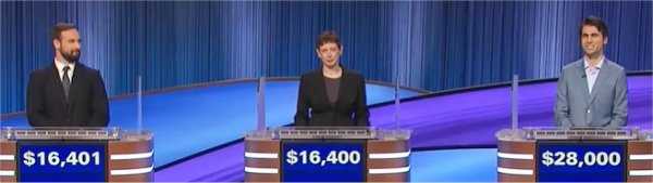 Final Jeopardy (1/9/2023) Patrick Curran, Kelly Mraz, Connor Sears