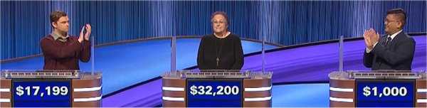 Final Jeopardy (February 1, 2023) Jake DeAruda, Patti Palmer, Aaron Bora