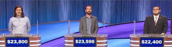 Final Jeopardy (2/3/2023) Matthew Marcus, Andrew Bembenek, Ricky A. Rivera II