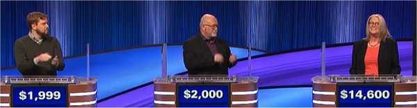 Final Jeopardy (3/17/2023) Stephen Webb, Mark Bernstein, Kelly Barry