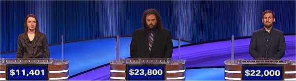 Final Jeopardy (4/10/2023) Rachel Clark, Robbi Ramirez, P.J. Brennan