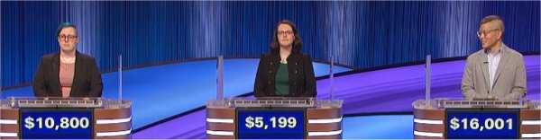 Final Jeopardy (4/12/2023) Kat Jepson, Laura Caton, Ben Chan