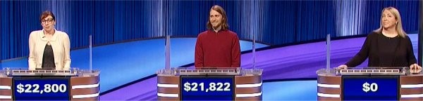 Final Jeopardy (6/26/2023) Donna Matturri, Ryan Clary, Caroline Gulick