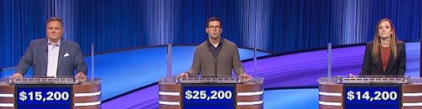 Final Jeopardy (10/18/2023) Sam Stapleton, Josh Saak, Lucy Ricketts