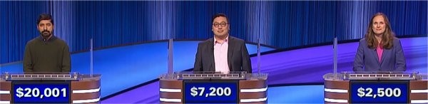 Final Jeopardy (10/20/2023) Dave Pai, William Chou, Kristin Hucek