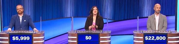 Final Jeopardy (10/5/2023) Brendan Sargent, Amanda Ganske, Joe Feldmann