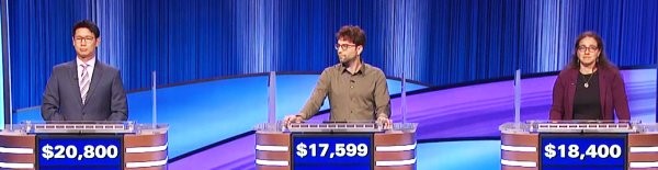 Final Jeopardy (10/6/2023) Daniel Nguyen, Matt Glassman, Jamie Logan