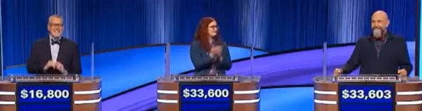 Final Jeopardy (11/24/2023)  Fred Nelson, Danielle Maurer, Dennis Chase