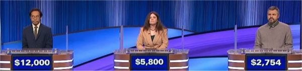 Final Jeopardy (12/19/2023) Jason Carpenter, Eva Thomas, Mike Elliott