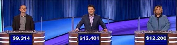 Final Jeopardy (7/12/2023) Justin White, Ittai Sopher, Mia McGill