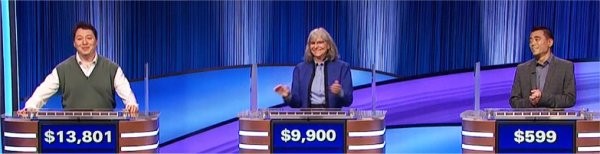 Final Jeopardy (7/13/2023) Ittai Sopher, Kathy Barkey, Dennis Leung