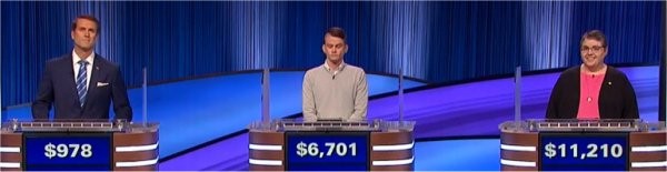 Final Jeopardy (7/25/2023) Taylor Clagett, Andrew Knowles, Julie Sisson