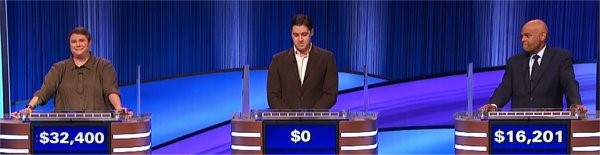 Final Jeopardy (9/11/2023) Jill Tucker, Gabriel Ostler, Derek Allen