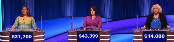 Final Jeopardy (9/29/2023) Michalle Gould, Jilana Cotter, Barb Fecteau