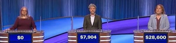 Final Jeopardy (3/25/2024) Celeste Dinucci, Austin Rogers, Amy Schneider