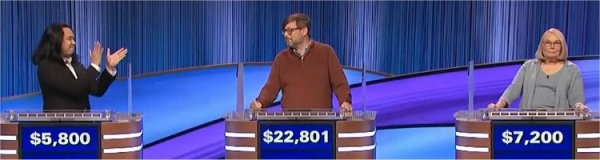 Final Jeopardy (1/29/2024) Lloyd Sy, Andy Tirrell, Martha Bath