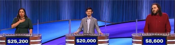Final Jeopardy (1/30/2024) Juveria Zaheer, Alec Chao, Robbi Ramirez