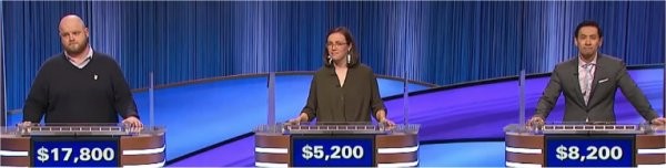 Final Jeopardy (1/31/2024) Michael Menkhus, Erin Portman, Ron Cheung