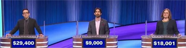 Final Jeopardy (1/4/2024) Matt Harvey, Max Davison, Kelly Shannon-Henderson