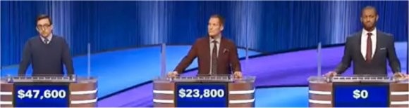 Final Jeopardy (1/8/2024) Matt Harvey, Michael Cavaliere, Randall Rayford