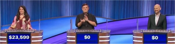 Final Jeopardy (2/15/2024) Diandra D’Alessio, James Tyler, David Bederman
