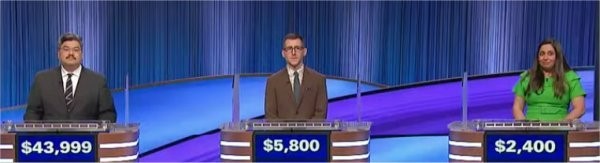 Final Jeopardy (2/29/2024) Luigi De Guzman, Kevin Belle, Juveria Zaheer