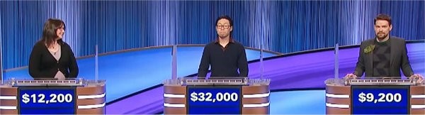Final Jeopardy (4/3/2024) Larissa Kelly, Andrew He, Sam Kavanaugh