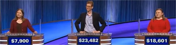 Final Jeopardy (6/19/2024) Adriana Harmeyer, Drew Basile, Tekla Sauter