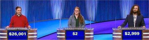 Final Jeopardy (11/1/2024) Greg Jolin, Julie Phillips, Sam Cameron