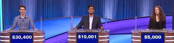 Final Jeopardy (7/8/2024) Isaac Hirsch, Karan Menon, Stephanie Lewis