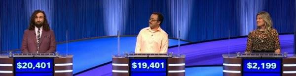 Final Jeopardy (1/8/2025) Sam Cameron, Ferdinand Percentie, Lindsay Denninger