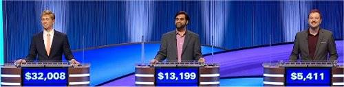 Final Jeopardy (2/3/2025) Drew Goins, Amar Kakirde, Lucas Partridge