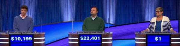 Final Jeopardy (6/30/2025) Klay Frappier, Dave McBride, Eileen Darragh