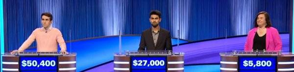 Final Jeopardy Results for Friday, July 4, 2025 Final Jeopardy (7/4/2025) Scott Riccardi, Ricky Chandak, Andi Levenson