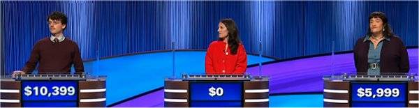 Final Jeopardy (11/20/2025) Harrison Whitaker, Blythe Roberson, Kara Brown