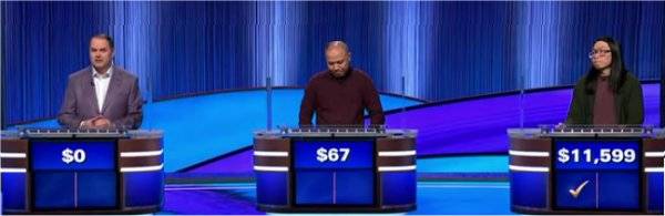 Final Jeopardy Results for Wednesday, February 18, 2026 Final Jeopardy (2/18/2026) Roger Craig, Long Nguyen, Andrew He