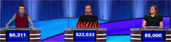 Final Jeopardy Results for Friday, March 13, 2026 Final Jeopardy (3/13/2026) Luke Henson, Jamie Ding, Robin Richardson