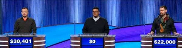 Final Jeopardy Results for Friday, March 20, 2026 Final Jeopardy (3/20/2026) Jamie Ding, Sinecio Morales, David Ley