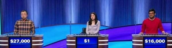Final Jeopardy Results for Tuesday, March 24, 2026 Final Jeopardy (3/24/2026) Jamie Ding, Abigail Marcolini, Pranit Nanda