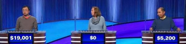 Final Jeopardy Results for Wednesday, April 22, 2026 Final Jeopardy (4/22/2026) Jamie Ding, Suzanne Perla Blank, Ruey Yen