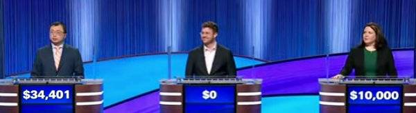 Final Jeopardy Results for Friday, April 3, 2026 Final Jeopardy (4/3/2026) Jamie Ding, Emmett Laurie, Robyn Horn