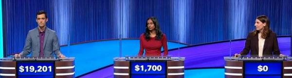 Final Jeopardy Results for Thursday, May 14, 2026 Final Jeopardy (5/14/2026) Tristan Williams, Nishi Kantamneni, Anne Benjaminson
