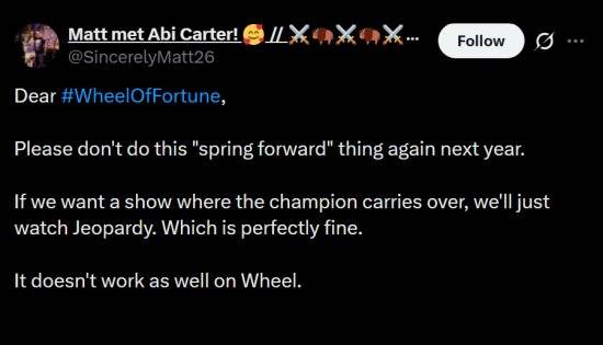 Spring Forward tweet