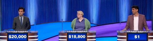 Final Jeopardy Results for Tuesday, July 14, 2026 Final Jeopardy (7/14/2026) Caleb Groen, Patience Bruce, Khalid Kurji